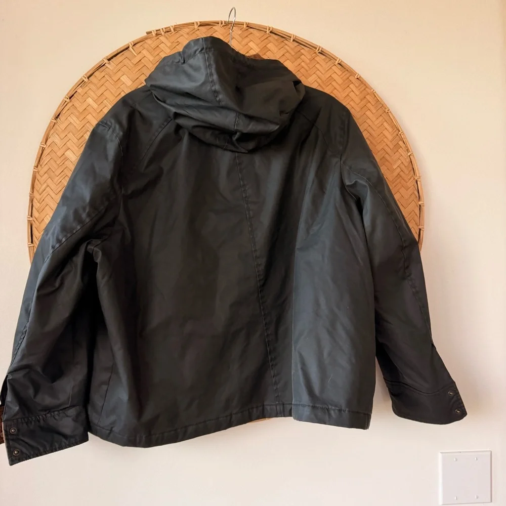 MODERN SUPPLY BY SANCTUARY HOODED WAXED JACKET BARN CHORE COAT CORDUROY‎ COLLAR - Picture 12 of 16